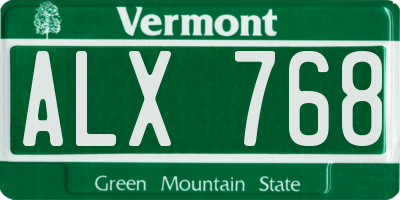 VT license plate ALX768