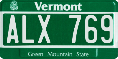 VT license plate ALX769
