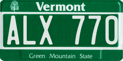 VT license plate ALX770