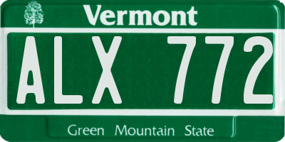 VT license plate ALX772