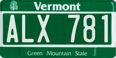 VT license plate ALX781