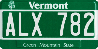 VT license plate ALX782