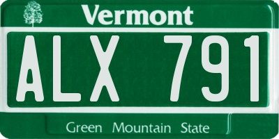 VT license plate ALX791