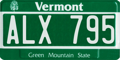 VT license plate ALX795
