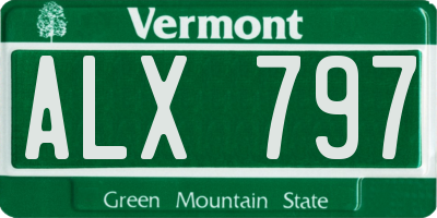 VT license plate ALX797