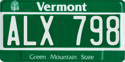 VT license plate ALX798
