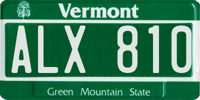 VT license plate ALX810