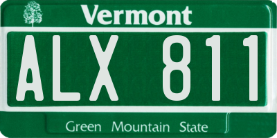 VT license plate ALX811