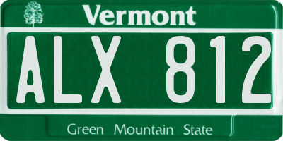 VT license plate ALX812