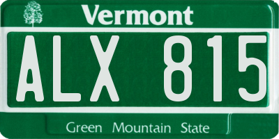VT license plate ALX815