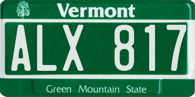 VT license plate ALX817