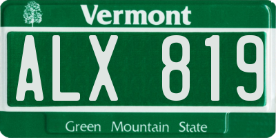 VT license plate ALX819