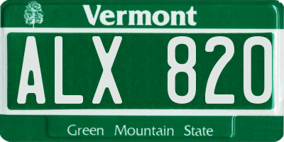 VT license plate ALX820