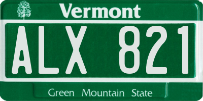 VT license plate ALX821