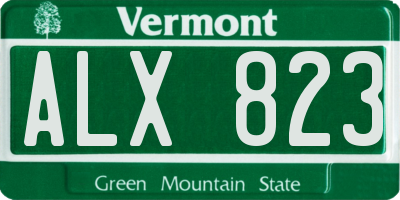 VT license plate ALX823