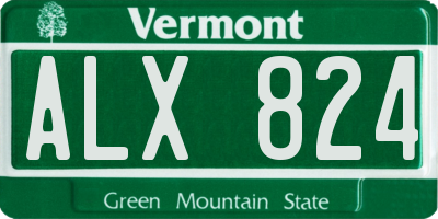 VT license plate ALX824