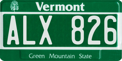 VT license plate ALX826