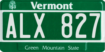 VT license plate ALX827
