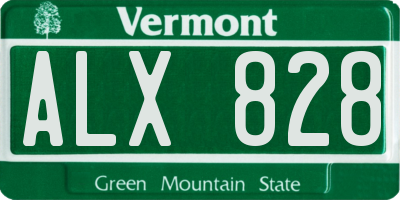 VT license plate ALX828