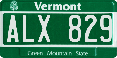 VT license plate ALX829