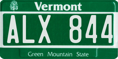 VT license plate ALX844
