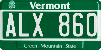 VT license plate ALX860