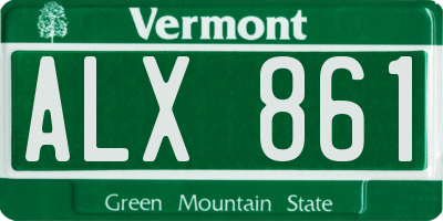 VT license plate ALX861