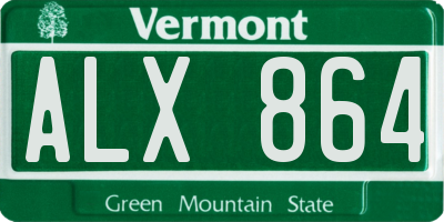 VT license plate ALX864