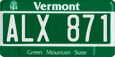 VT license plate ALX871