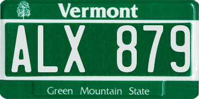 VT license plate ALX879