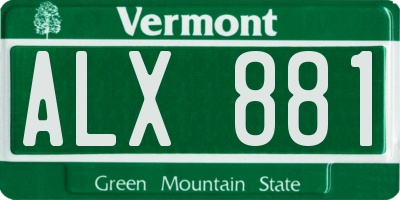 VT license plate ALX881