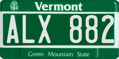VT license plate ALX882