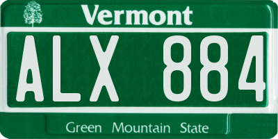 VT license plate ALX884