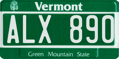 VT license plate ALX890