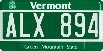 VT license plate ALX894