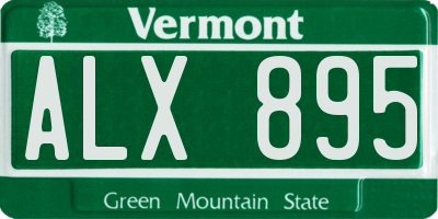 VT license plate ALX895
