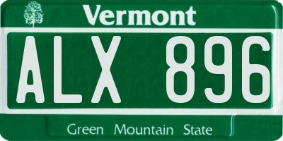 VT license plate ALX896