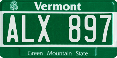 VT license plate ALX897