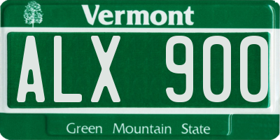 VT license plate ALX900