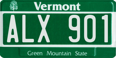 VT license plate ALX901