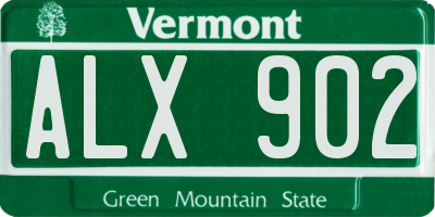 VT license plate ALX902