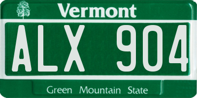 VT license plate ALX904