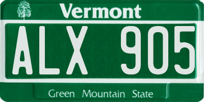 VT license plate ALX905