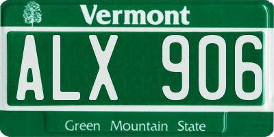 VT license plate ALX906
