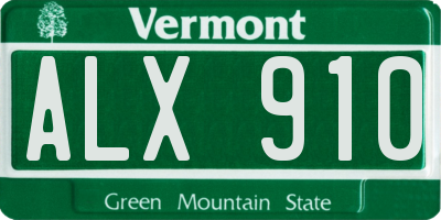 VT license plate ALX910