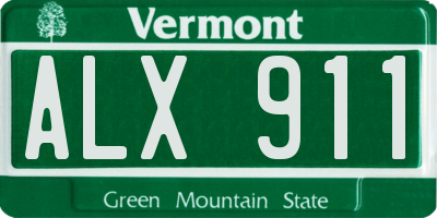 VT license plate ALX911