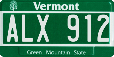 VT license plate ALX912