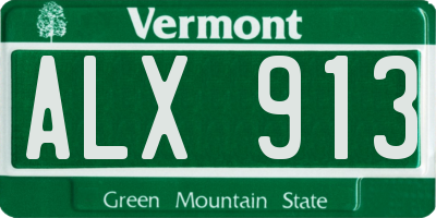 VT license plate ALX913