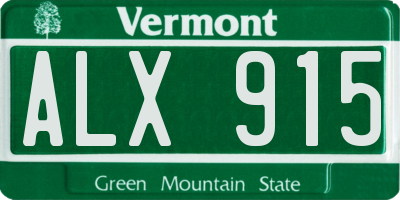VT license plate ALX915