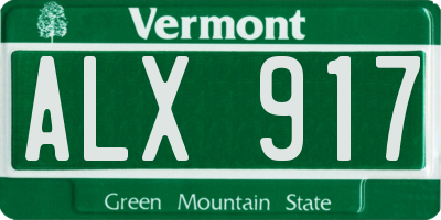VT license plate ALX917